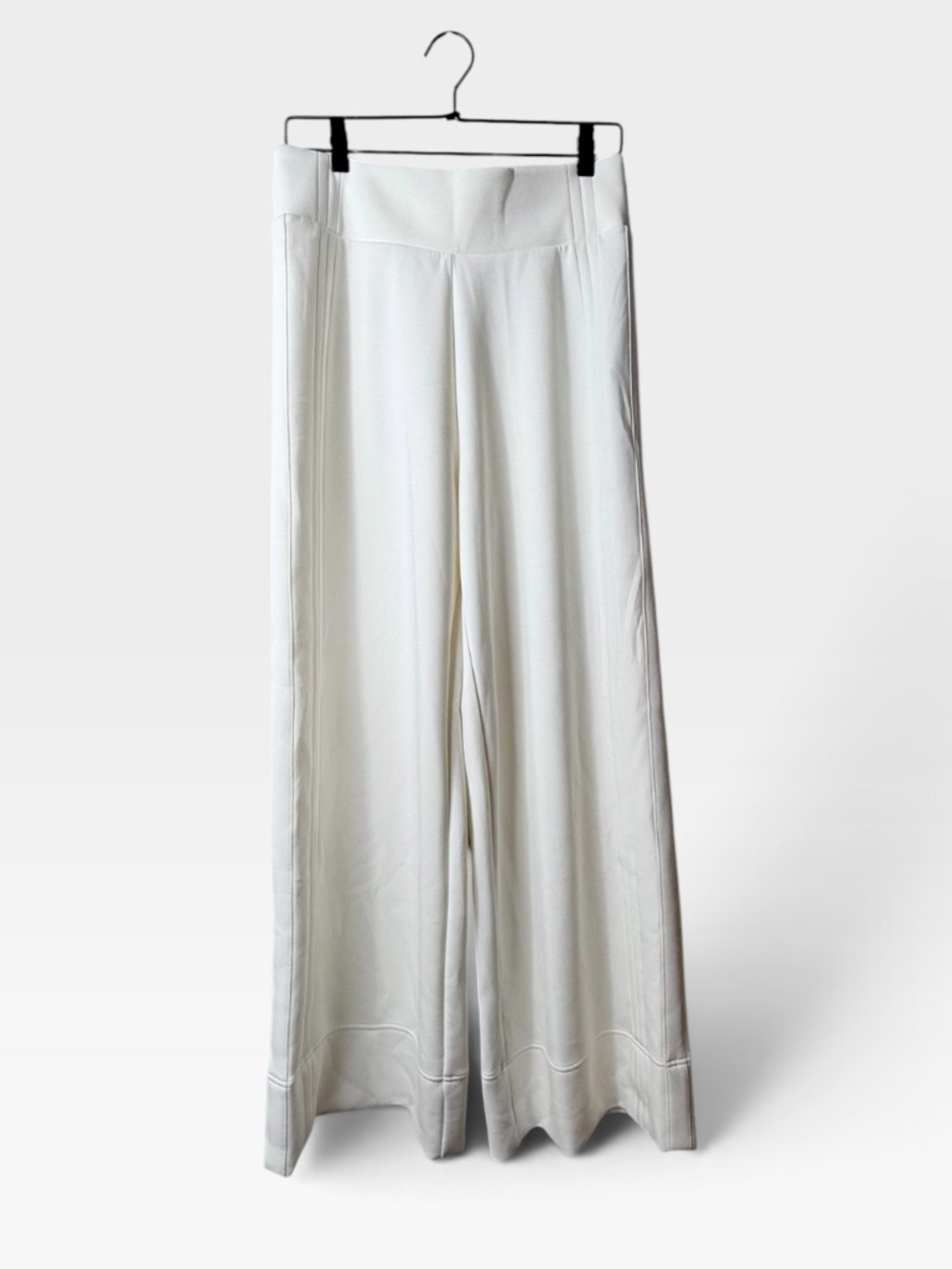 Calia Wide Leg Pant Size Medium White Stripe Wrinkle Resistant Activewear (L)